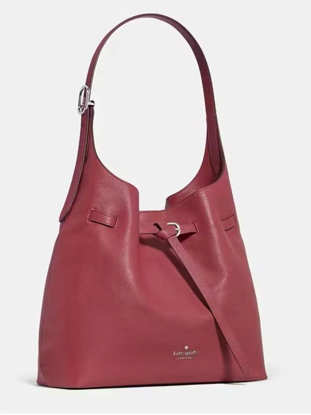 Kate Spade New York 454 Belted Large Shoulder Bag Red Jasper
